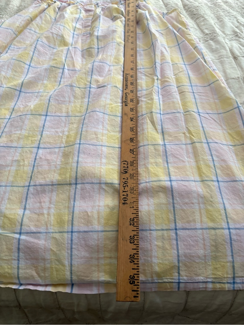 croft & barrow Pink and Yellow Plaid Sleeveless nightgown - Picture 6 of 10